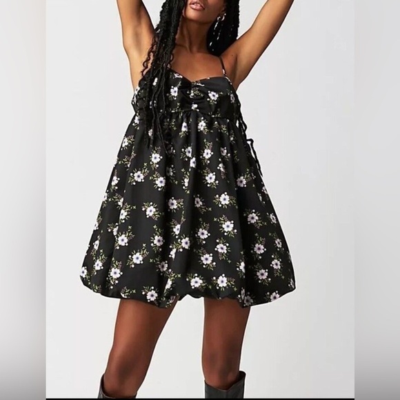 Free People In A Bubble Mini Dress - Size M - Black - NWT - Picture 10 of 10
